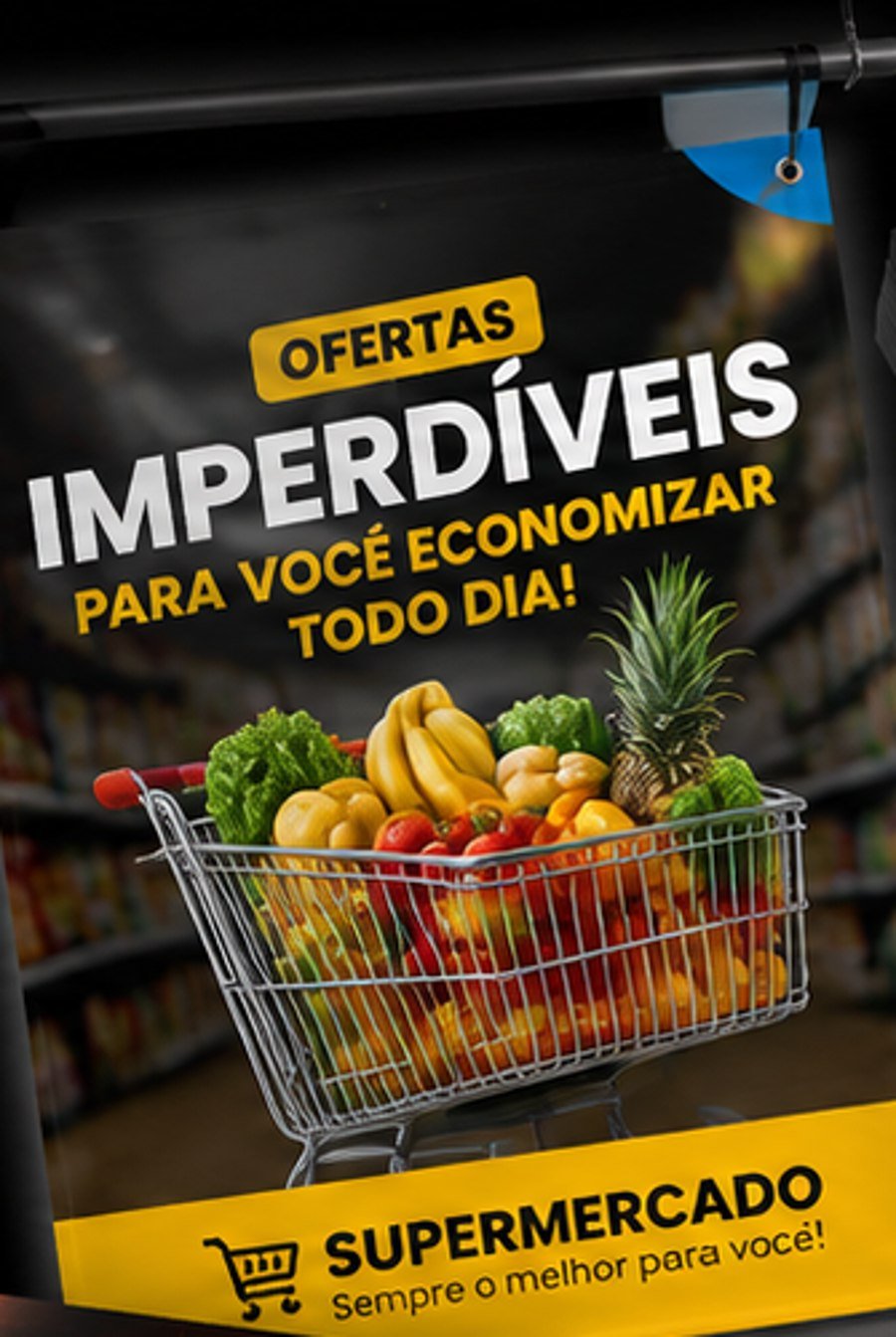 Banner de supermercado impresso pela Myg Print