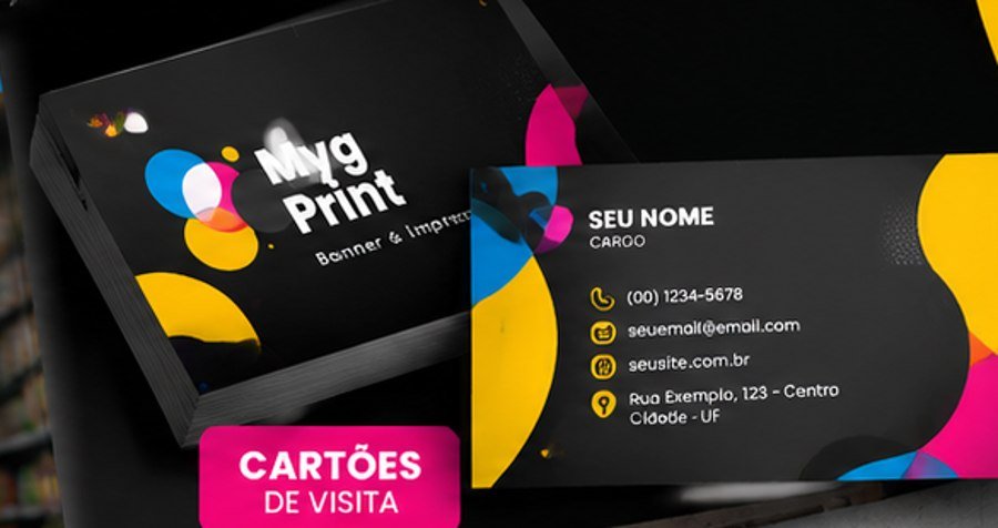 Cartões de visita impressos pela Myg Print